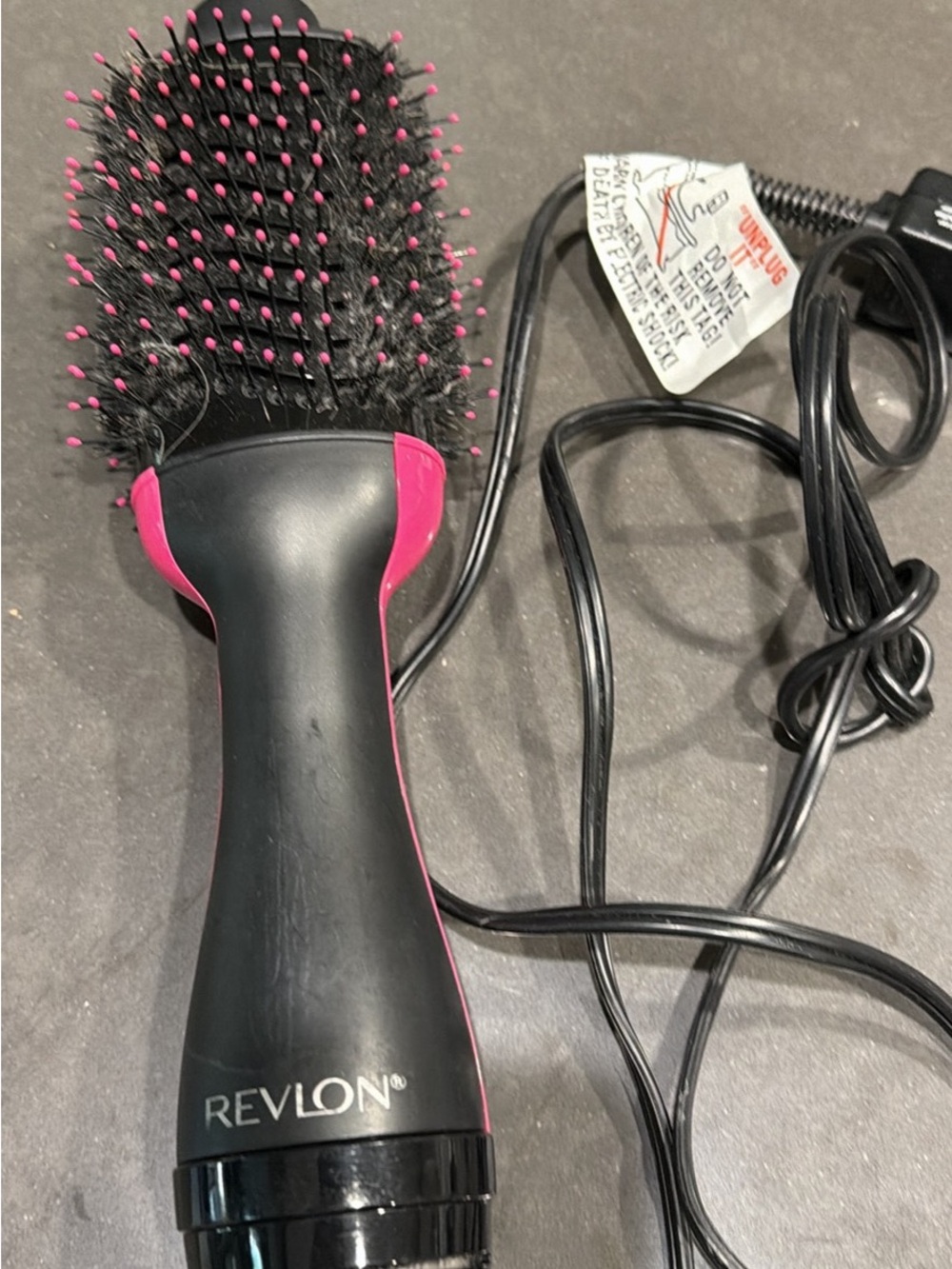 Revlon Black and Pink Paddle Hot Air Brush